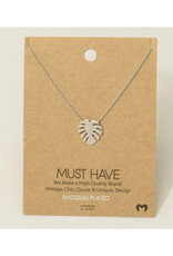 Mini Silver Monstera Necklace
