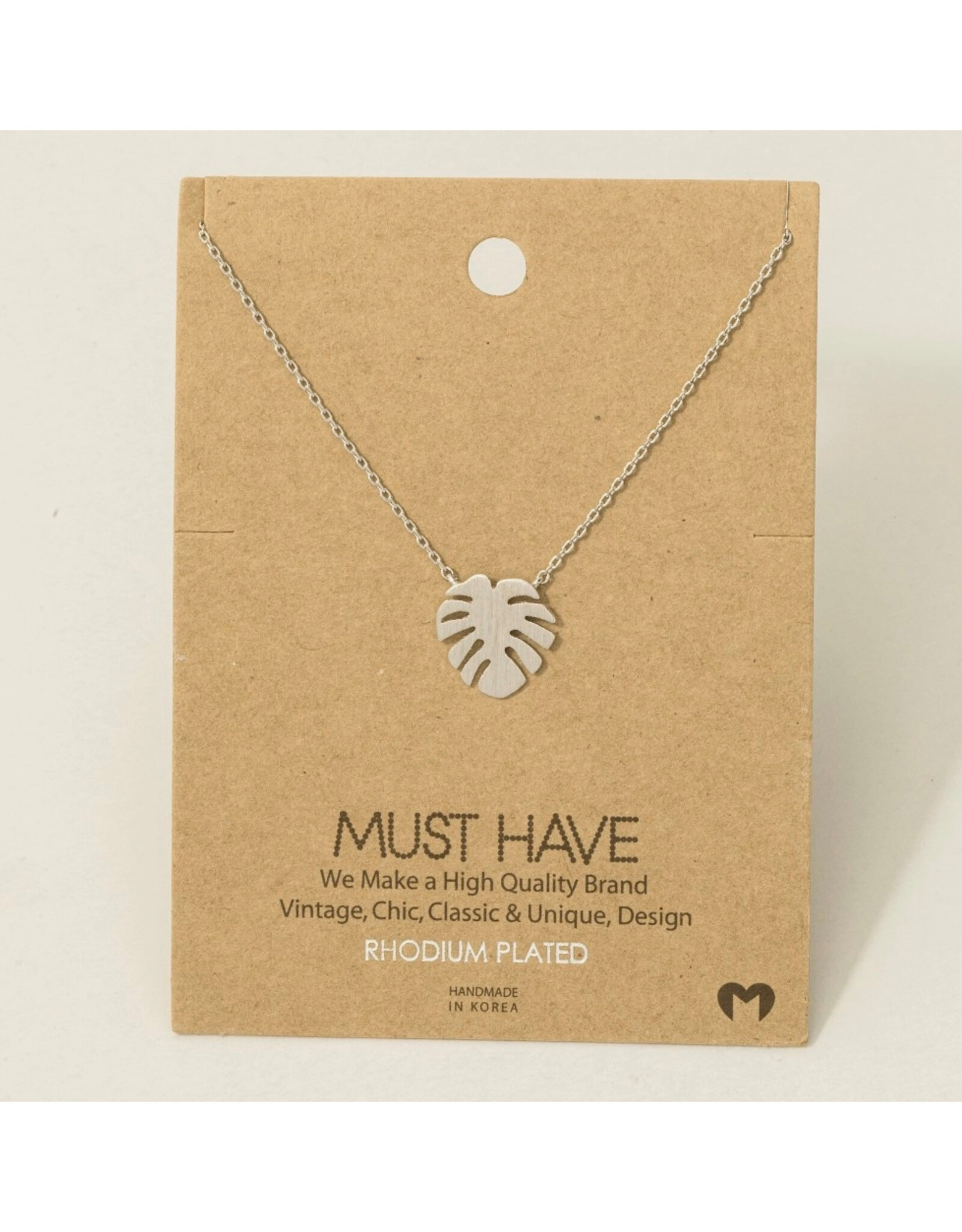 Mini Silver Monstera Necklace