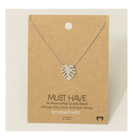 Mini Silver Monstera Necklace