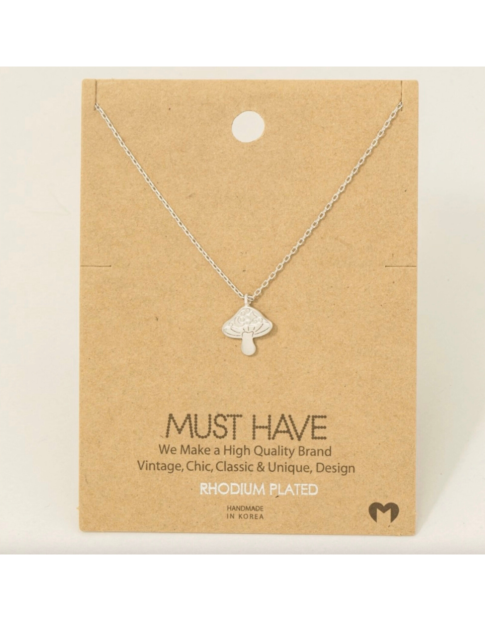 Mini Silver Moon & Star Mushroom Necklace