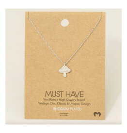 Mini Silver Moon & Star Mushroom Necklace
