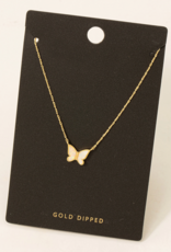 Gold Dipped Opal Butterfly Necklace