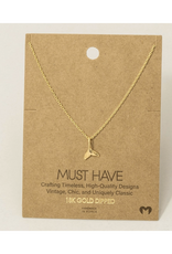 Gold Dipped Whale Tail Necklace