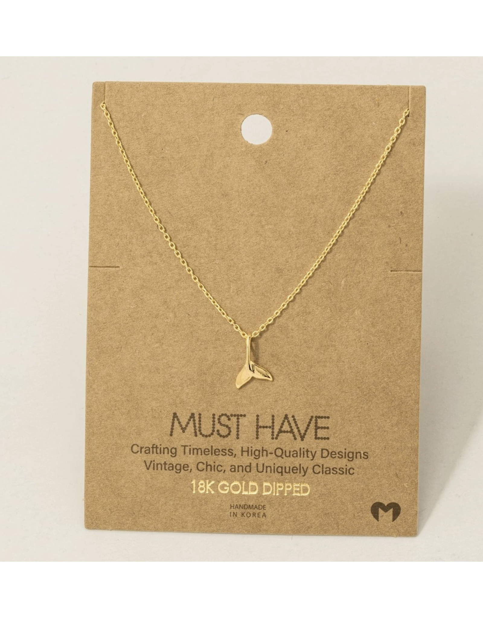 Gold Dipped Whale Tail Necklace