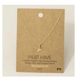 Gold Dipped Whale Tail Necklace