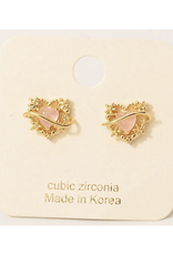 Halo Heart Stud Earrings