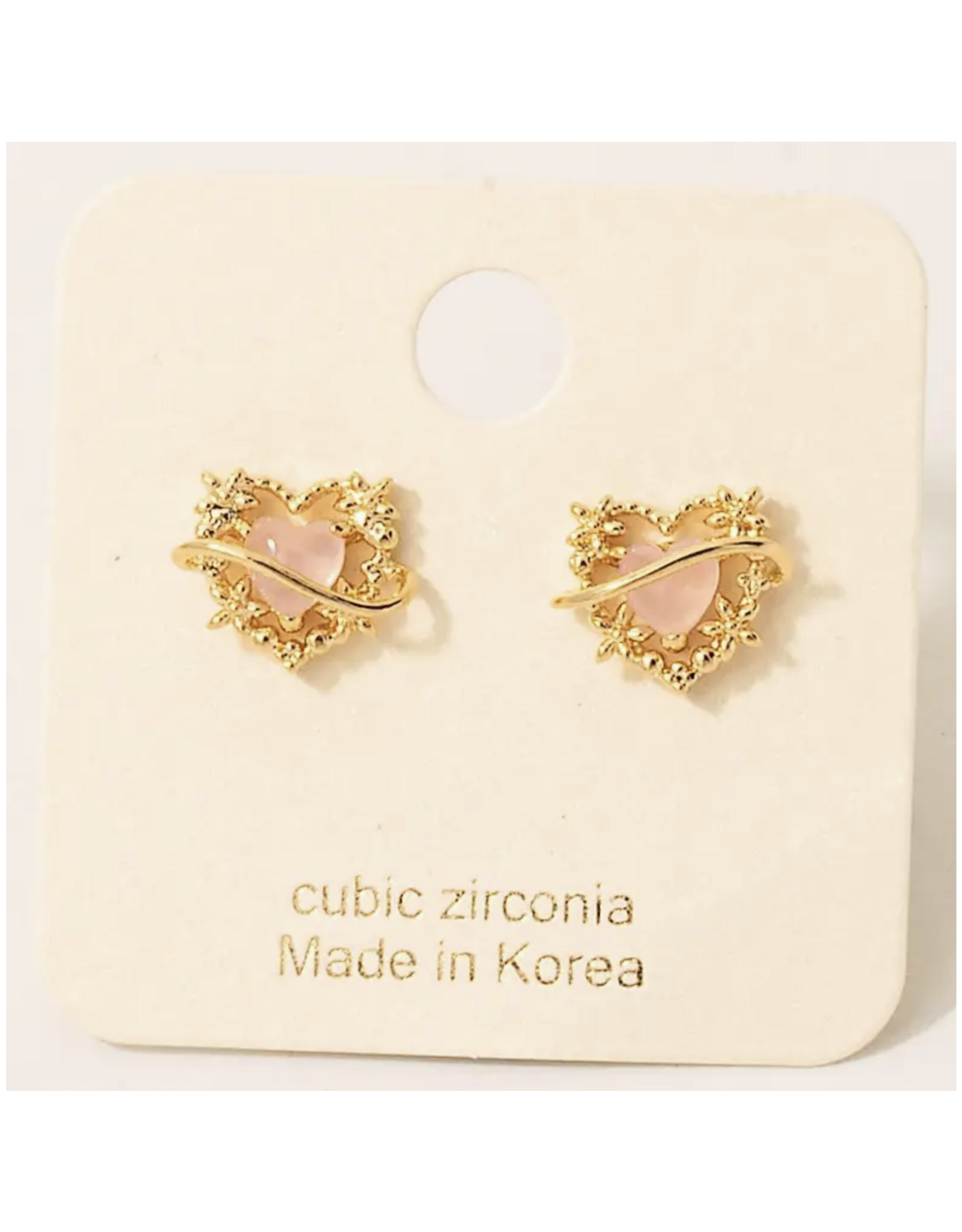 Halo Heart Stud Earrings