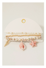 Sea Life Charms Bracelet - Pink