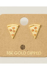 Pizza Slice Stud Earrings - Gold