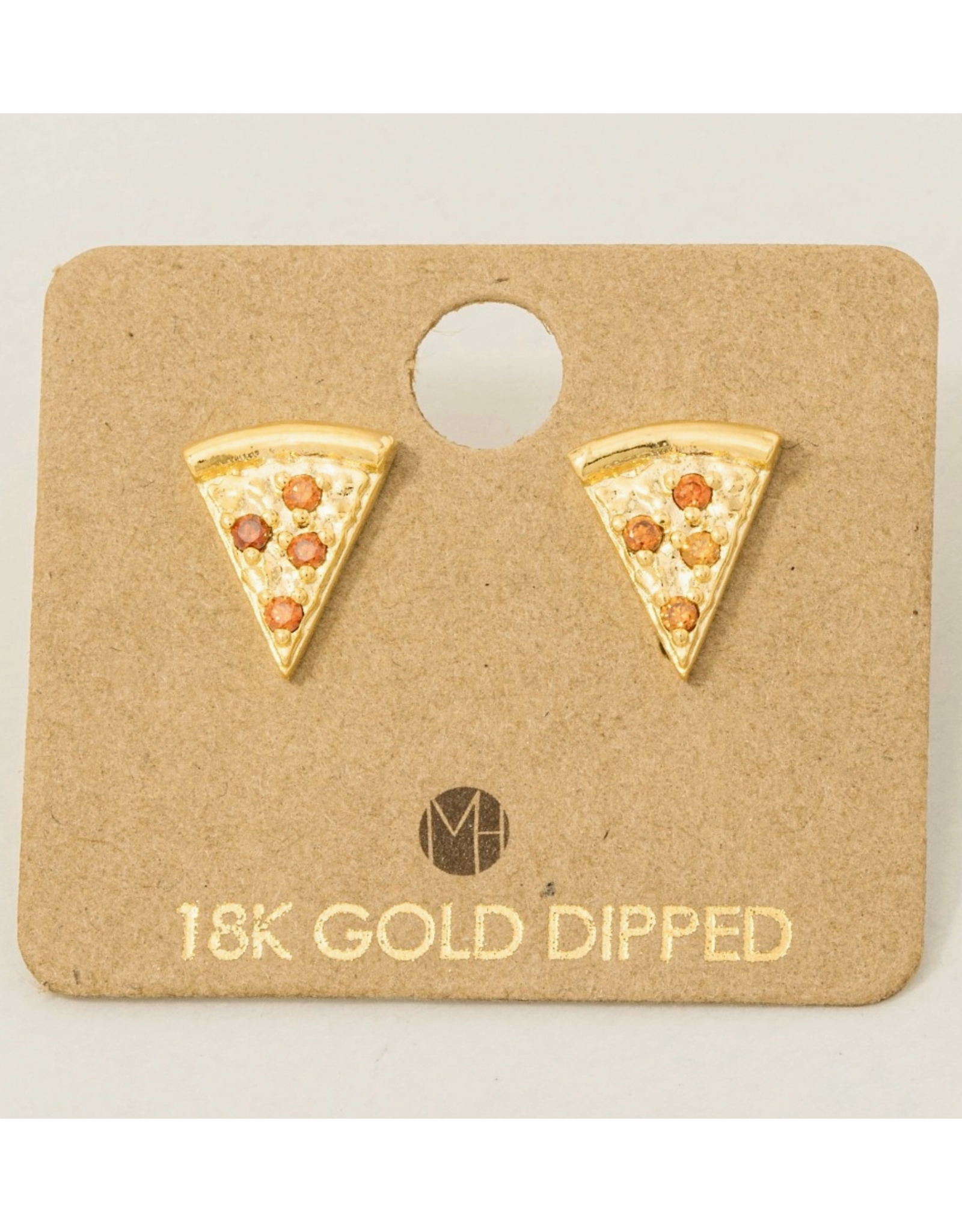 Pizza Slice Stud Earrings - Gold
