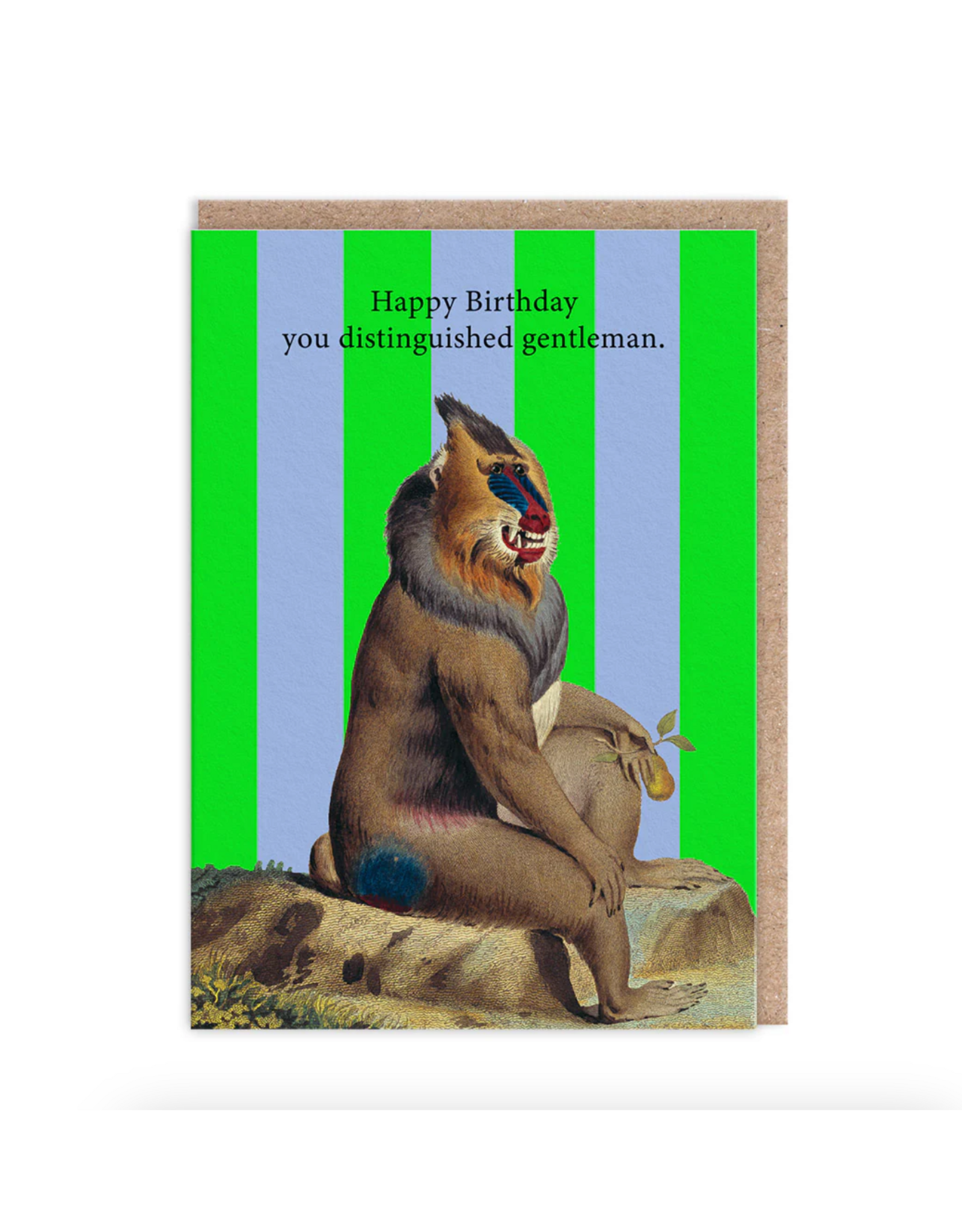 Distinguished Gentleman Birthday Baboon Greeting Card