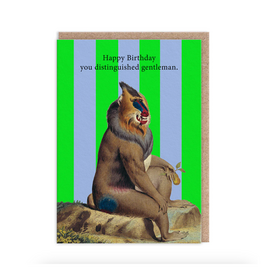Distinguished Gentleman Birthday Baboon Greeting Card