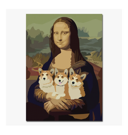 Corgi Mona Lisa Birthday Greeting Card