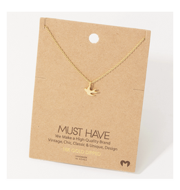 Dainty Bird Pendant Necklace - Gold