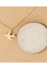 Dainty Bird Pendant Necklace - Gold