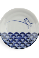 Blue & White Fishing Cat Plate