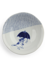 Blue & White Rainy Day Cat Bowl