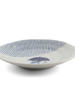 Blue & White Rainy Day Cat Plate