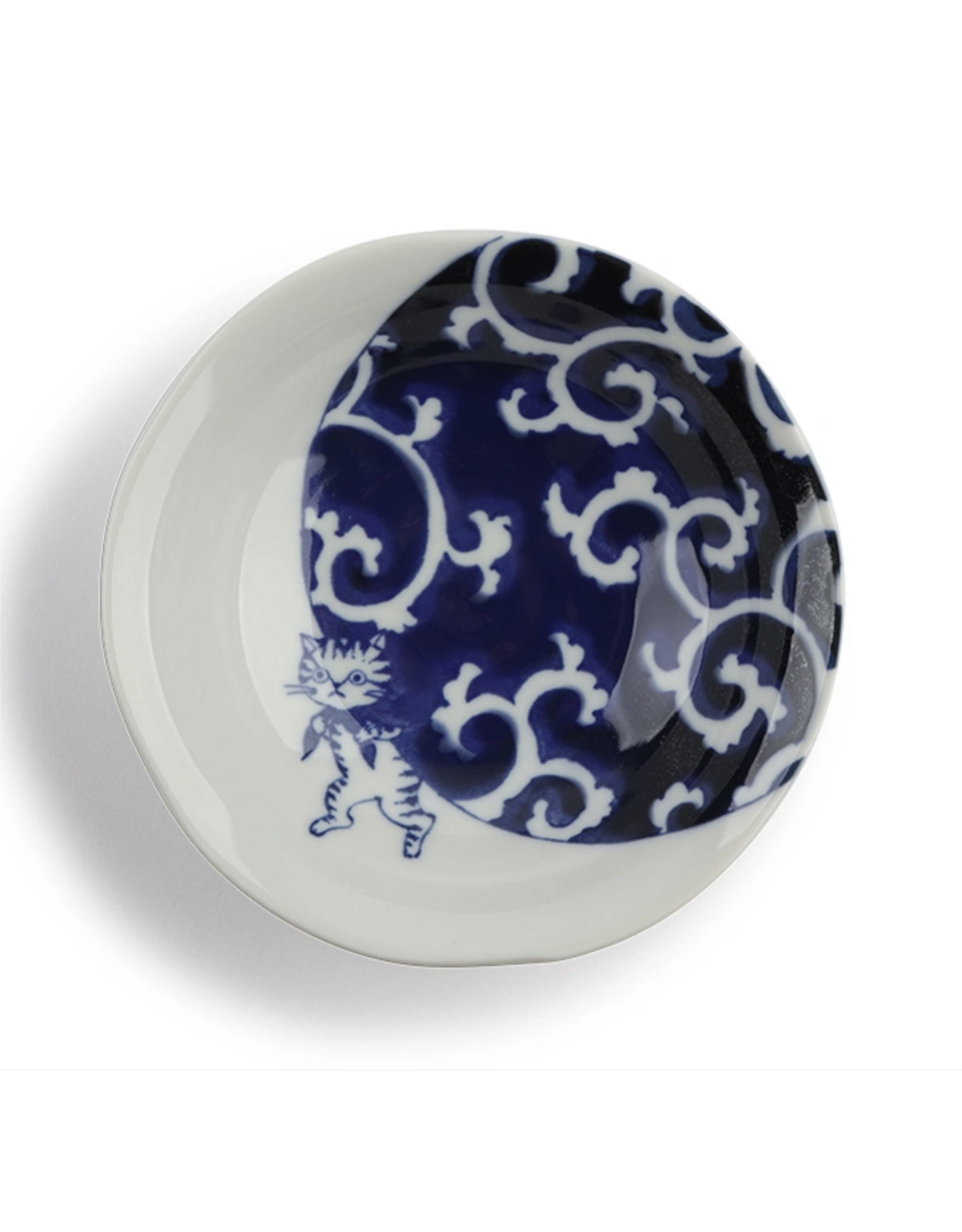 Blue & White Thief Cat Bowl