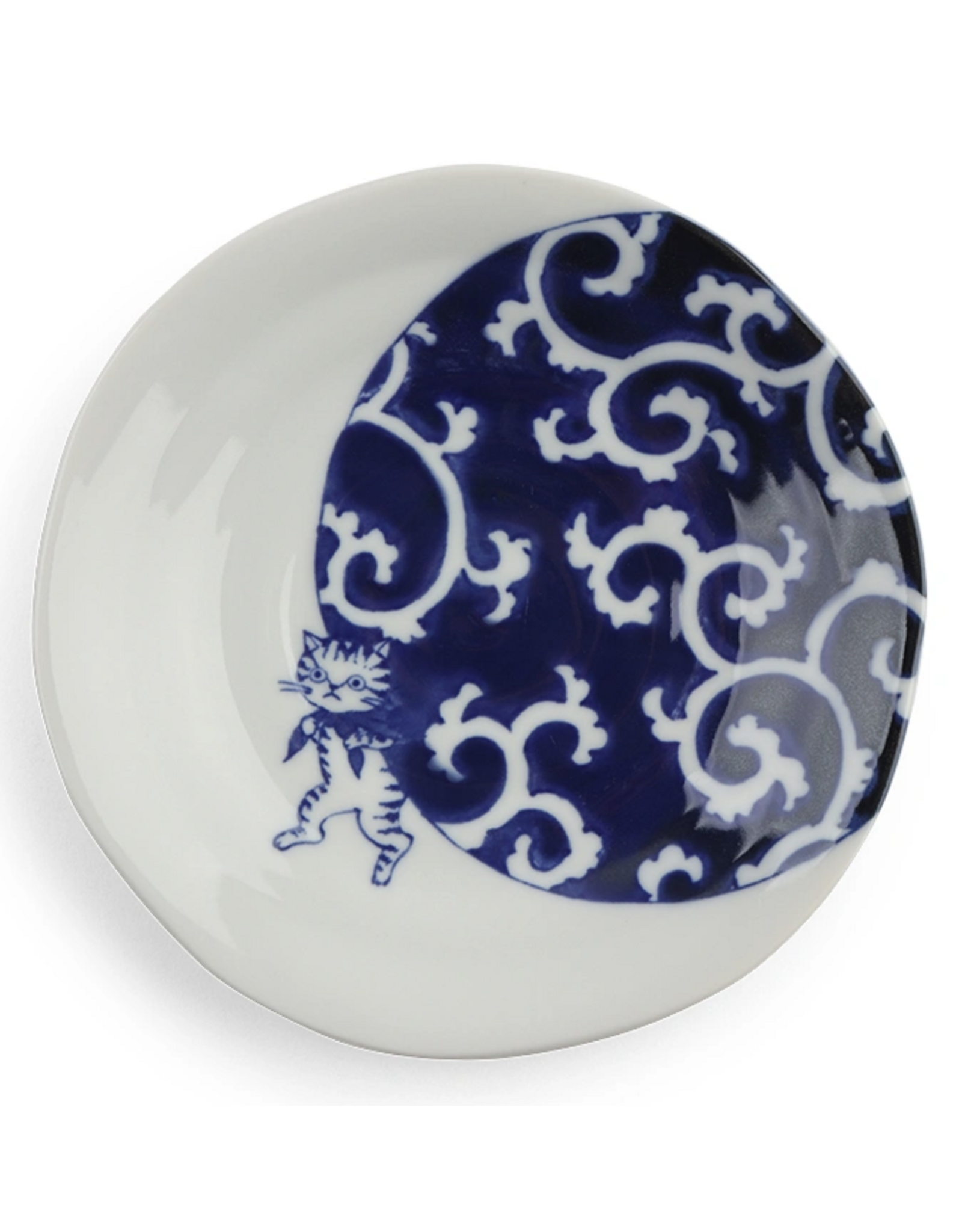 Blue & White Thief Cat Plate
