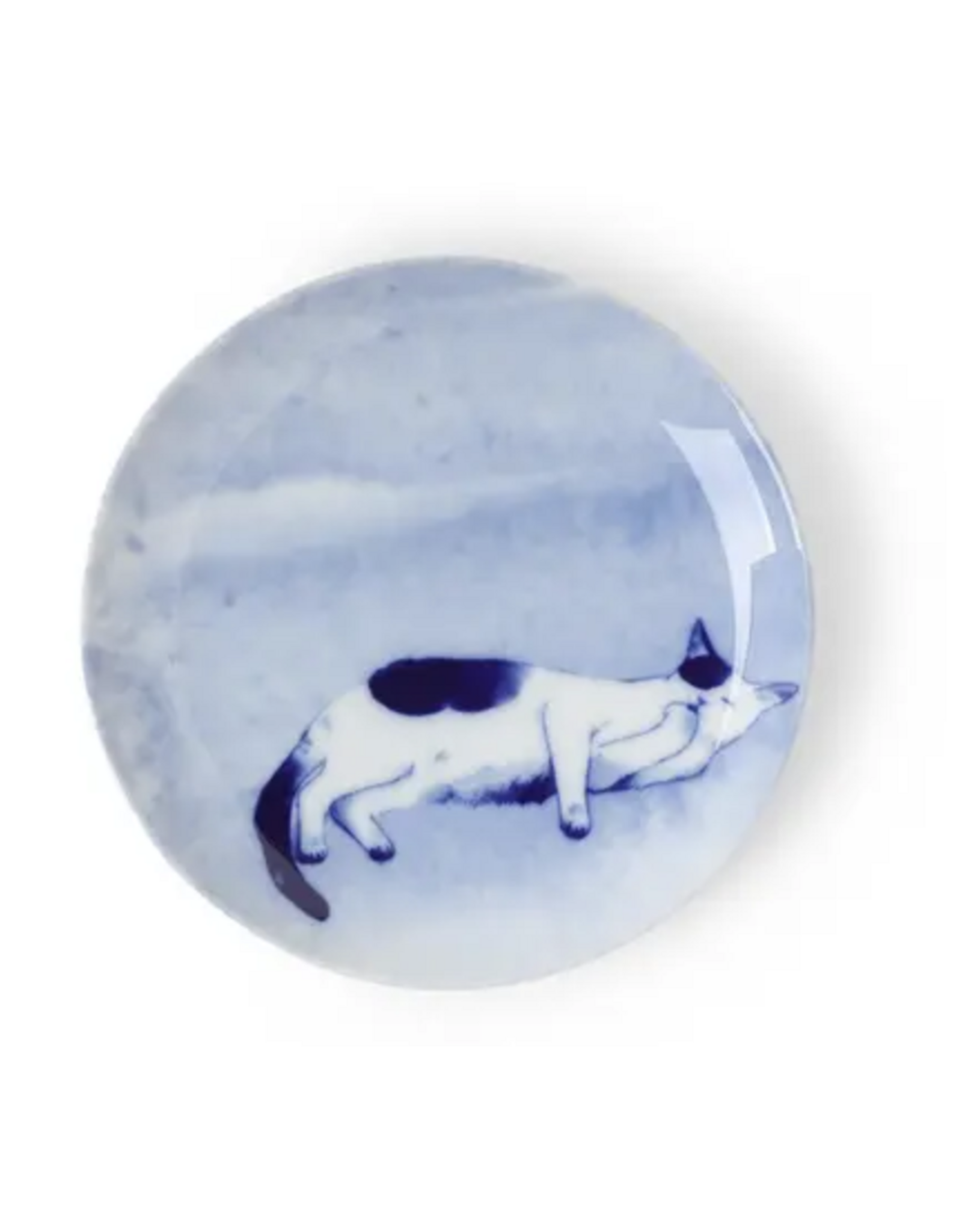 Blue Cat On Side Plate - 6.25"