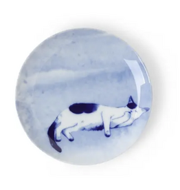 Blue Cat On Side Plate - 6.25"