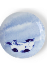 Blue Cat Playing Plate - 6.25"