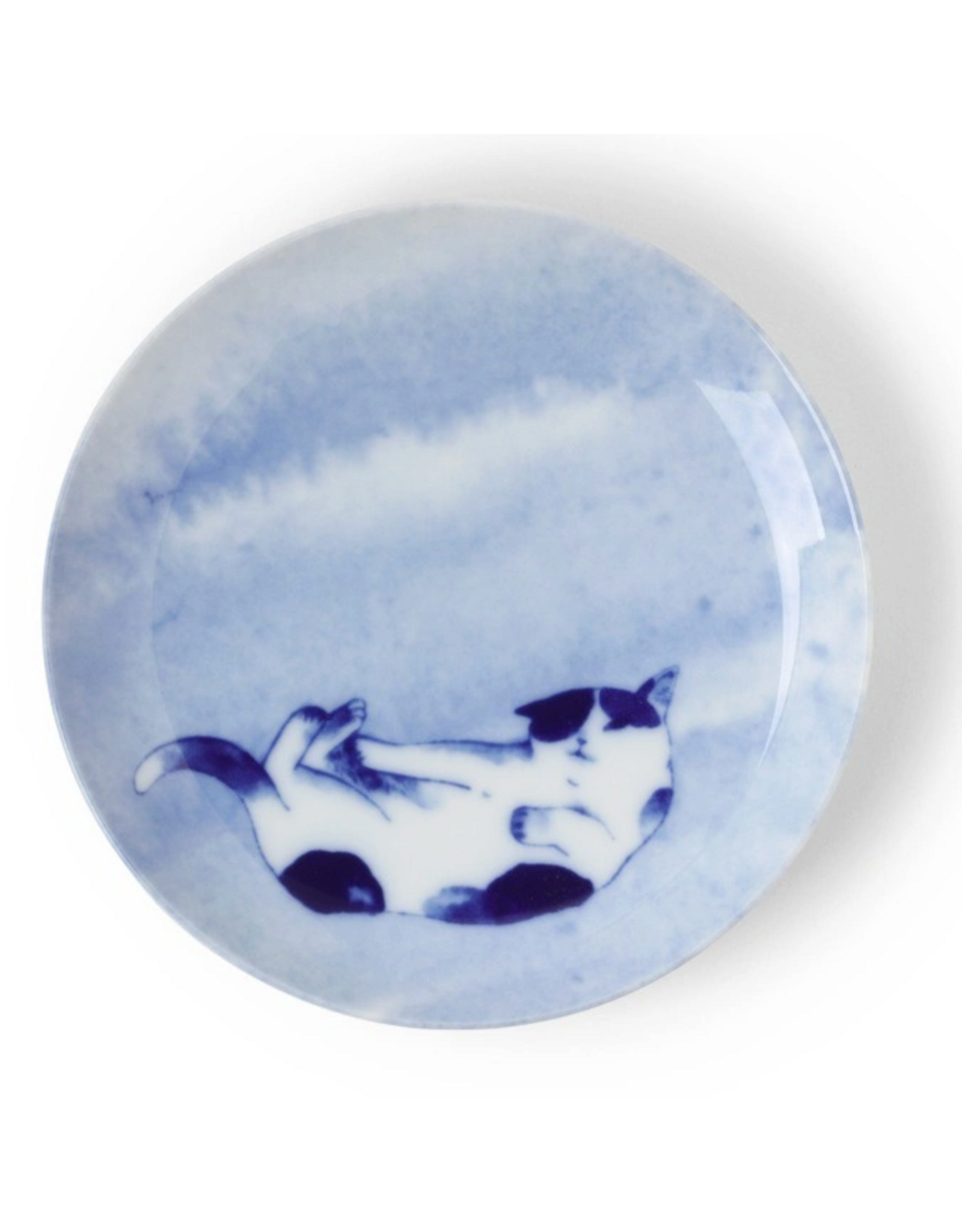 Blue Cat Playing Plate - 6.25"