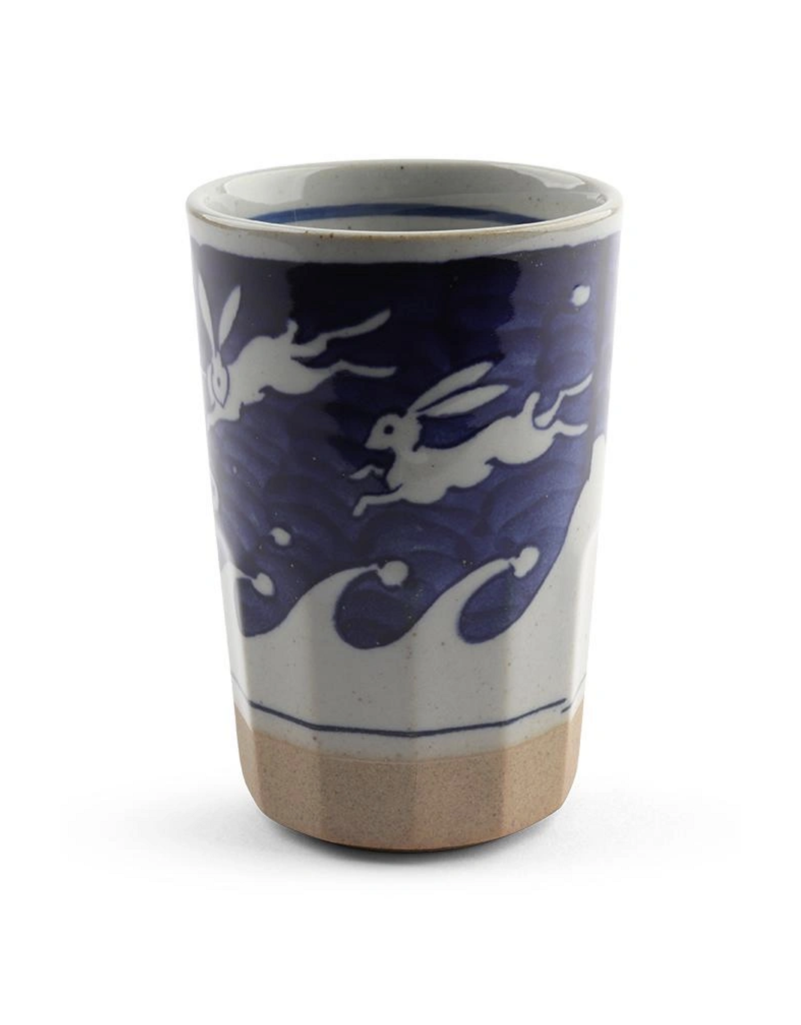 Whimsical Blue Rabbits Ceramic Cup