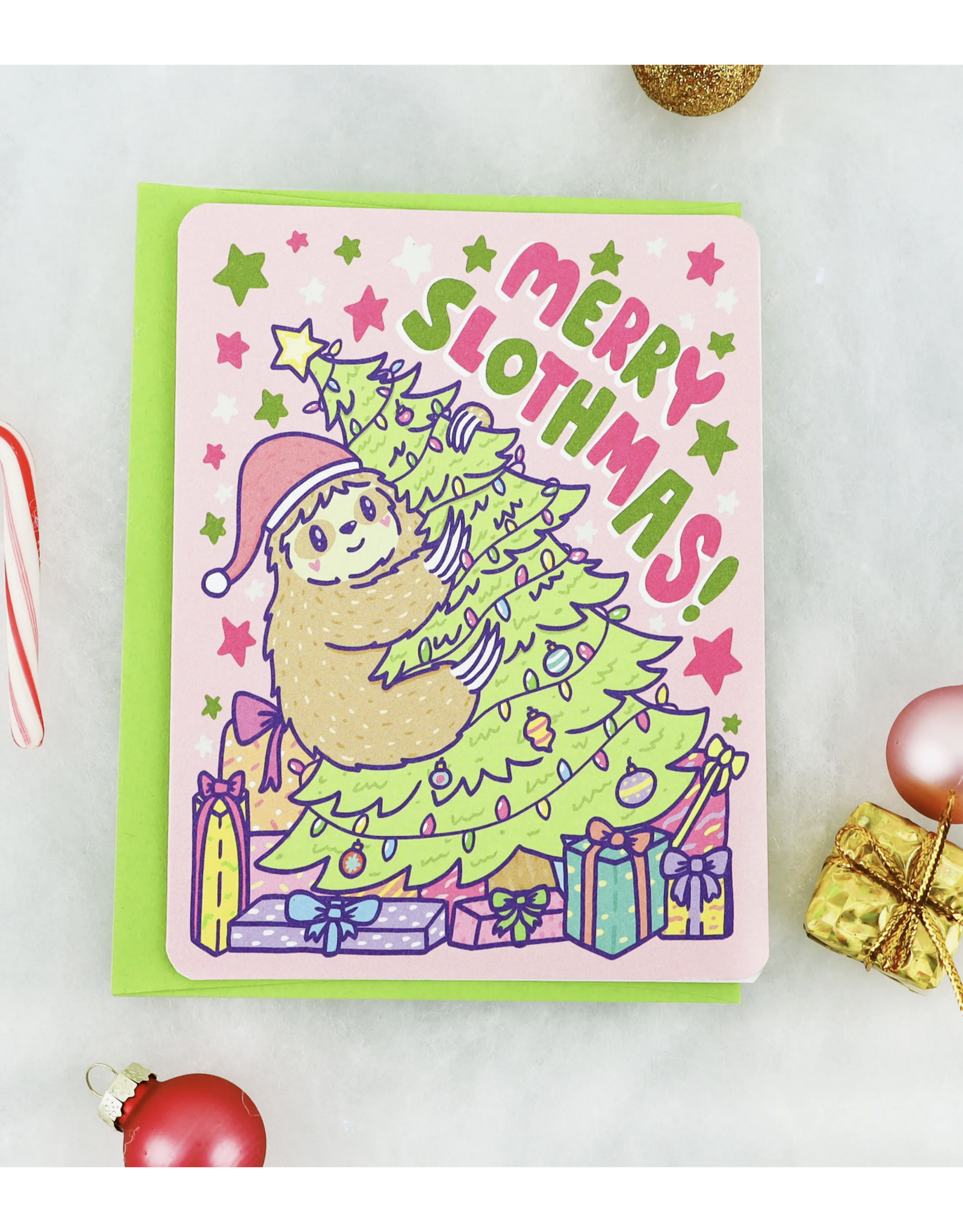Merry Slothmas Holiday Greeting Card