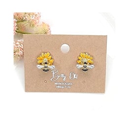 Bee with Daisy Stud Earring