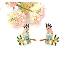 BettyOh Inc. Pink Cockatoo Stud Earrings