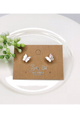 Mother of Pearl Butterfly Stud Earrings