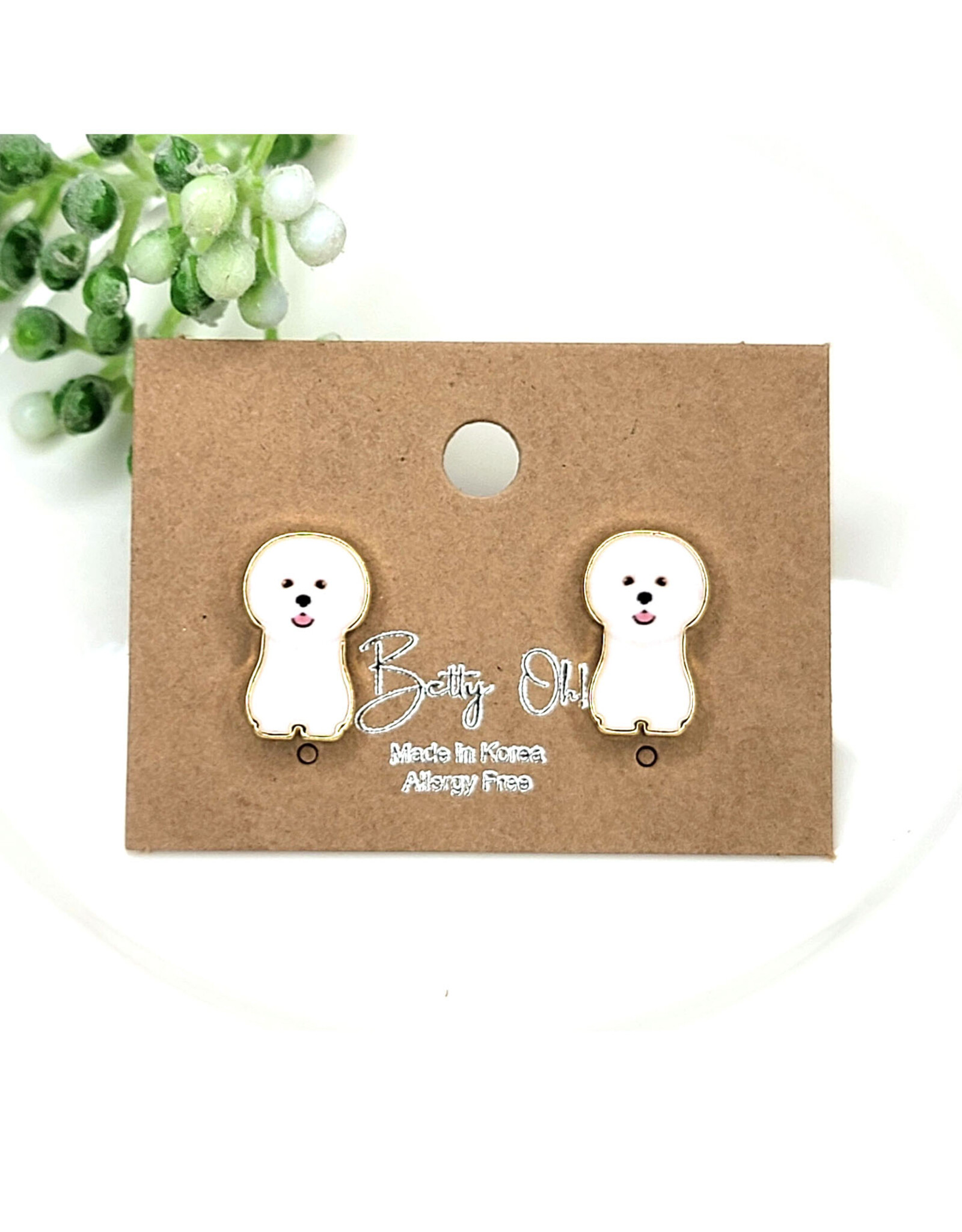 BettyOh Inc. Bichon Frise Stud Earrings
