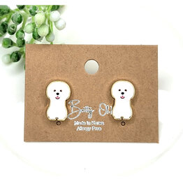 BettyOh Inc. Bichon Frise Stud Earrings