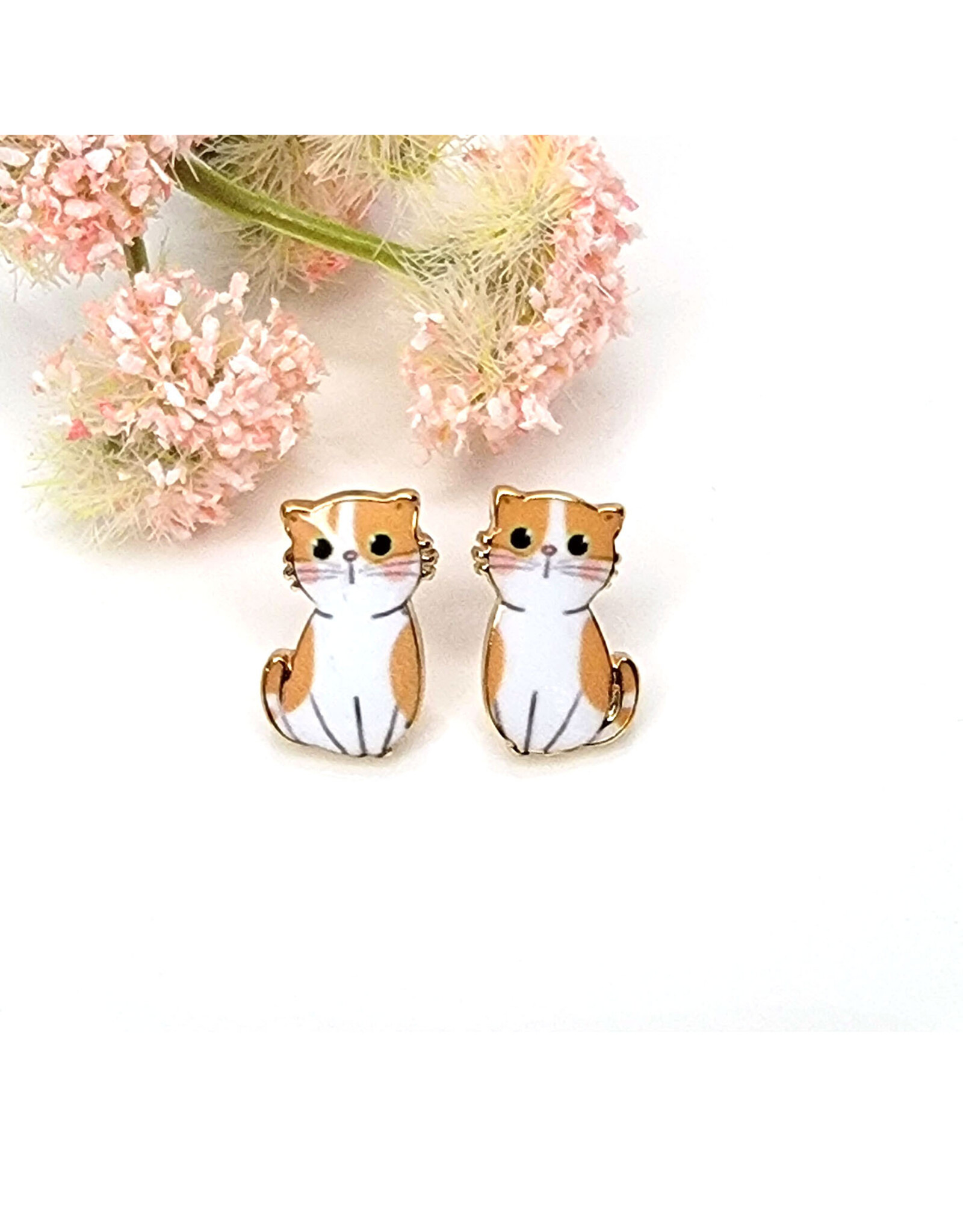 BettyOh Inc. Orange Cat Picture Stud Earring