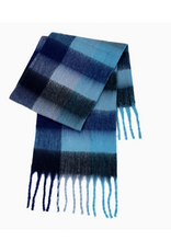 Colorblock Plaid Scarf - Hues of Blues