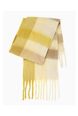 Colorblock Plaid Scarf - Lemon Yellow