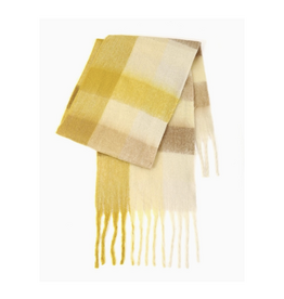 Sweetkama Colorblock Plaid Scarf - Lemon Yellow