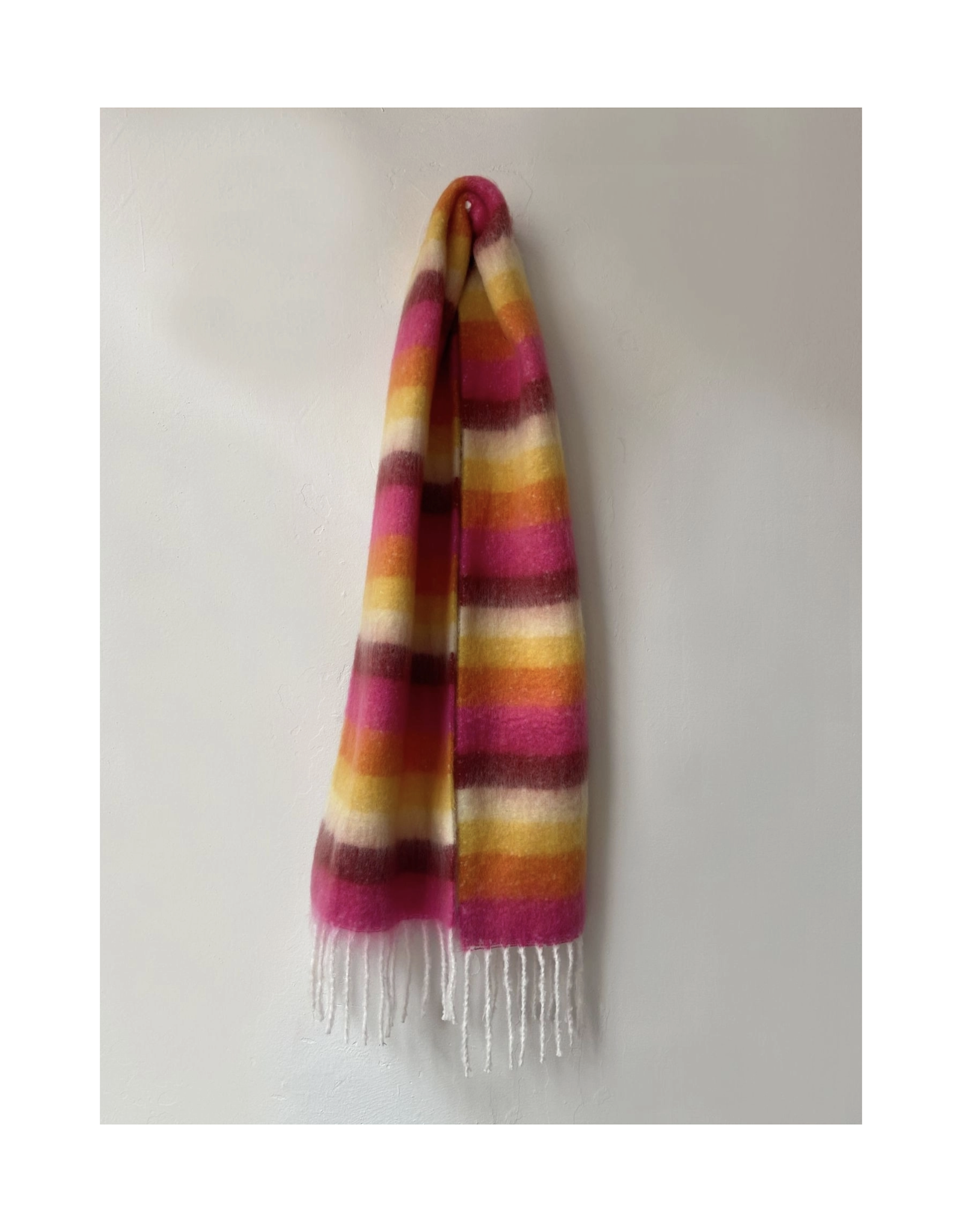 Sweetkama Colorblock Stripe Scarf - Rose