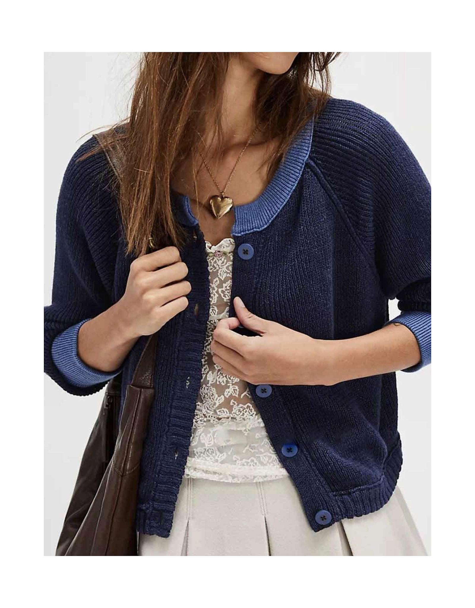 Round Neck Button Cardigan