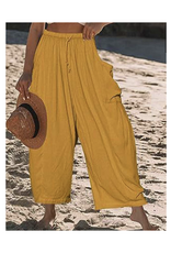 Sweetkama Elastic Waist Wide Leg Pants