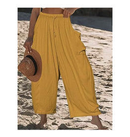 Elastic Waist Wide Leg Pants