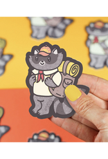 Hiking Raccoon Sticker