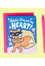 You've Stolen My Heart Fox Thief Greeting Card