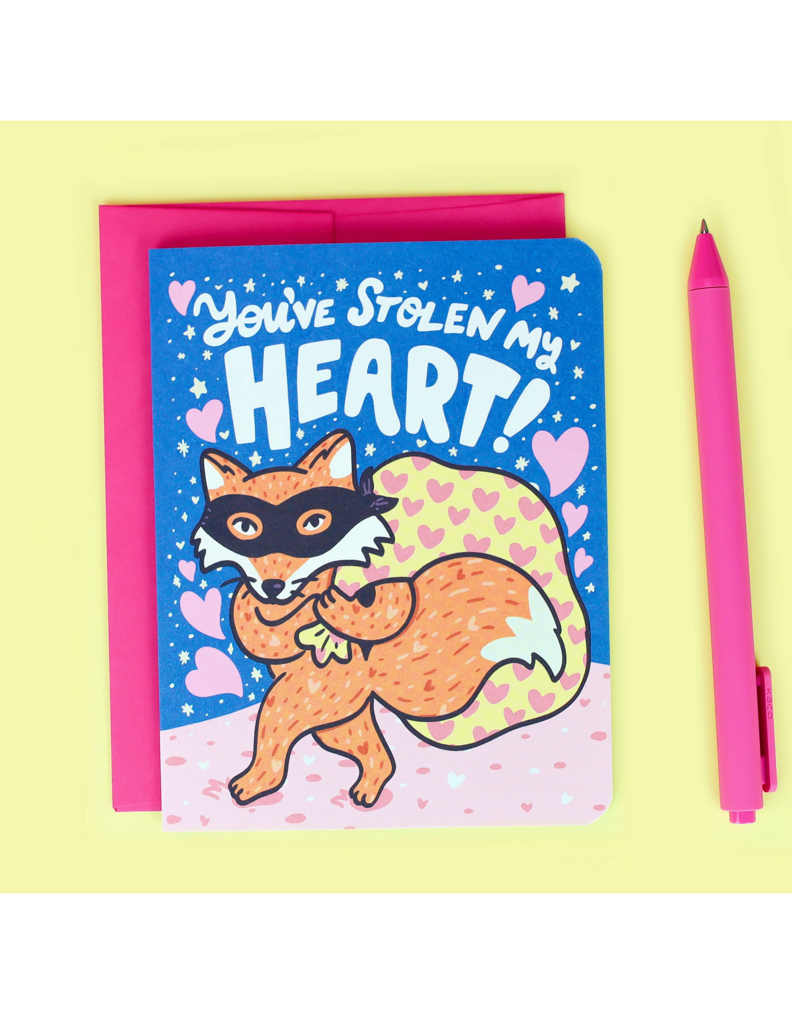 You've Stolen My Heart Fox Thief Greeting Card