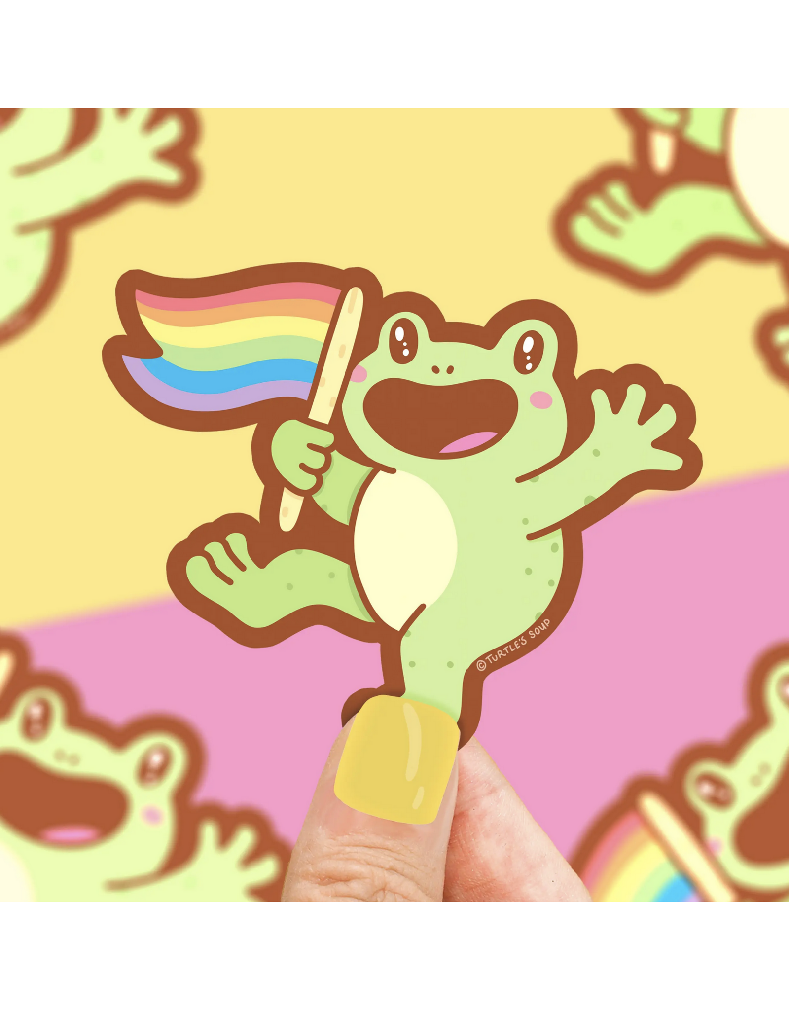 Pride Flag Frog Sticker