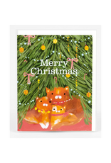 Merry Christmas Cat Family Greeting Card