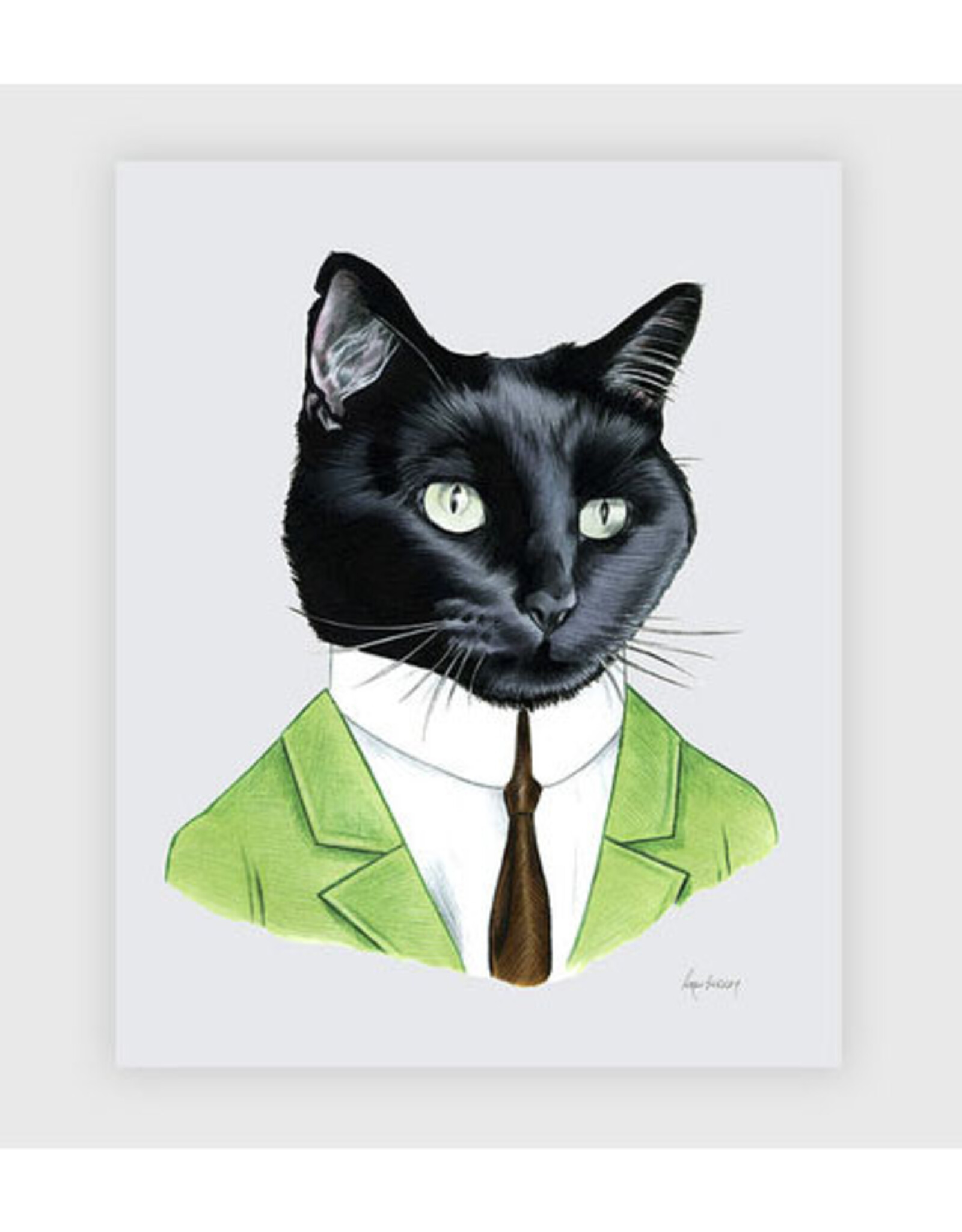 Black Cat Gentleman Print