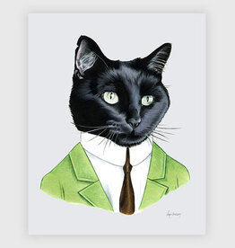 Black Cat Gentleman Print